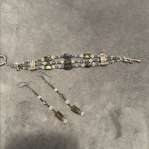 Elegant Beaded Bracelet and Earring Set